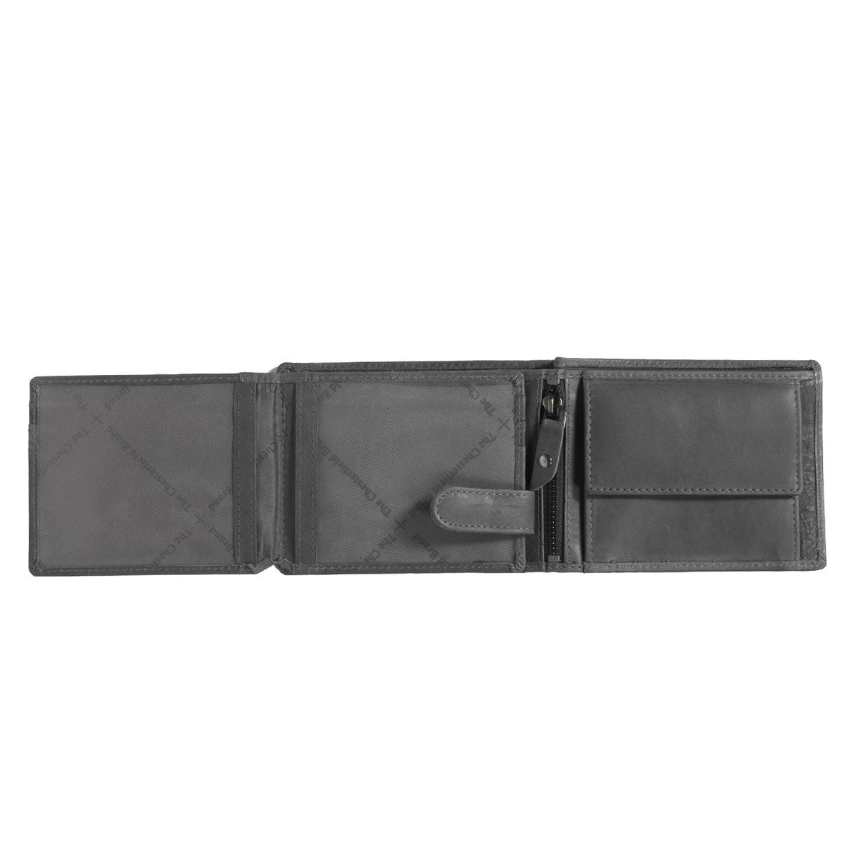 Marion Full-Grain Leather Wallet رجالي - Structured Side Profile Showing Gusset Depth &amp; Expansion Capacity