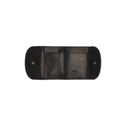 Newton Full-Grain Leather Wallet نسائي - Structured Side Profile Showing Gusset Depth &amp; Expansion Capacity