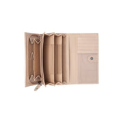Valetta Full-Grain Leather Wallet نسائي - Structured Side Profile Showing Gusset Depth &amp; Expansion Capacity