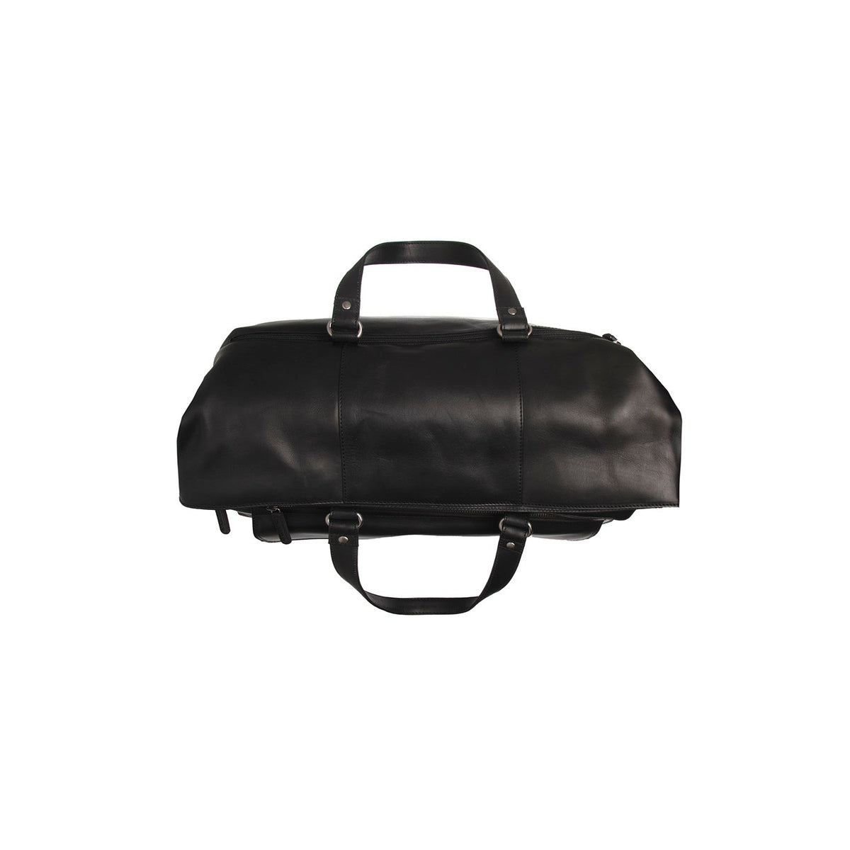 Lazio Full-Grain Leather Weekender Bag نسائي - Structured Side Profile Showing Gusset Depth &amp; Expansion Capacity
