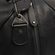 Solid Antique Brass Hardware &amp; Heavy-Duty Dual Zipper Detail on Rivaro Full-Grain Leather Weekender Bag نسائي