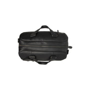 Solid Antique Brass Hardware &amp; Heavy-Duty Dual Zipper Detail on Volenza Full-Grain Leather Weekender Bag نسائي