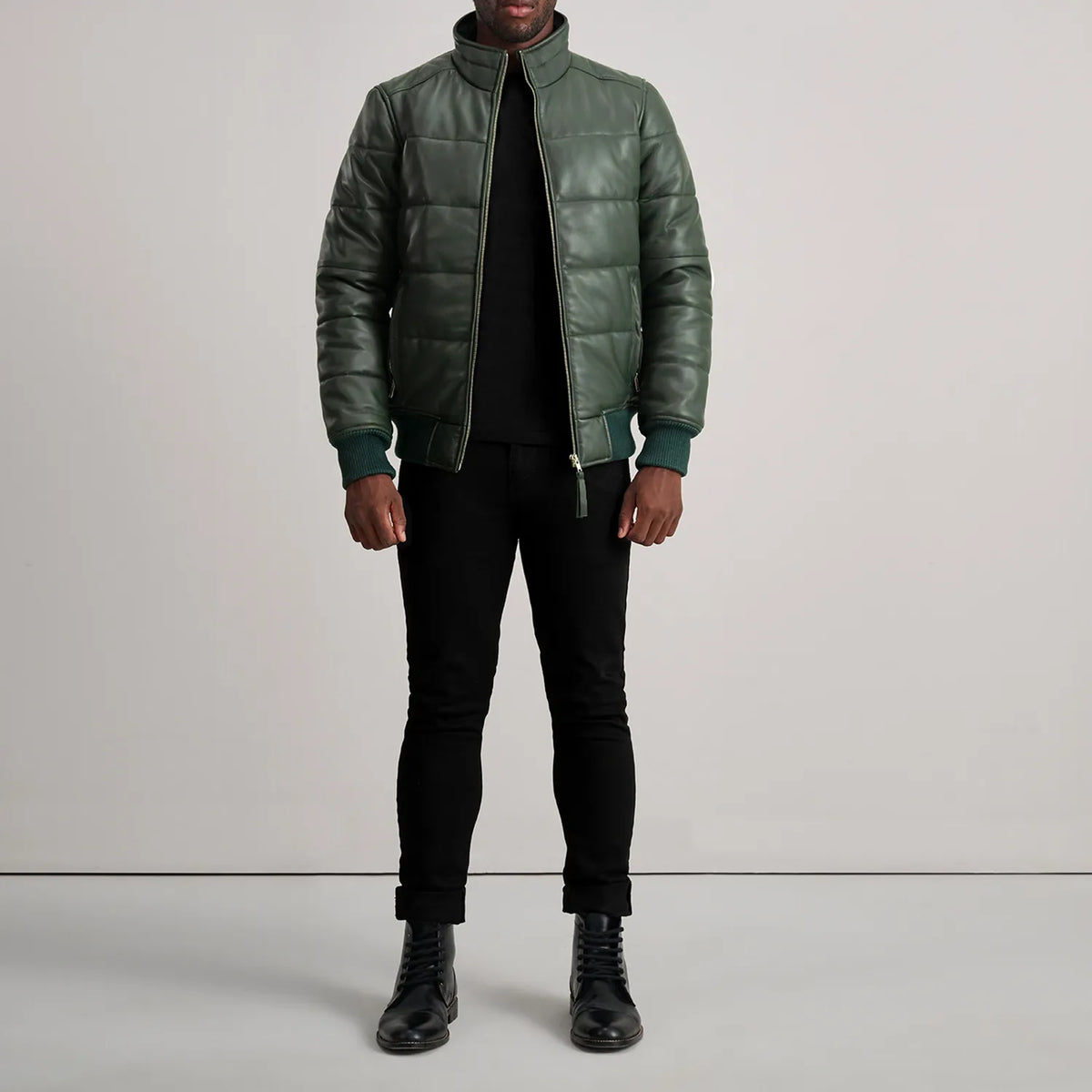 Lucas جاكيت بومبر جلد رجالي – alternate product view 3