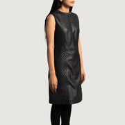
Black Sheepskin leather Coat - عرض خلفي يوضح تفصيل الأكتاف المتقن والحاشية النظيفة