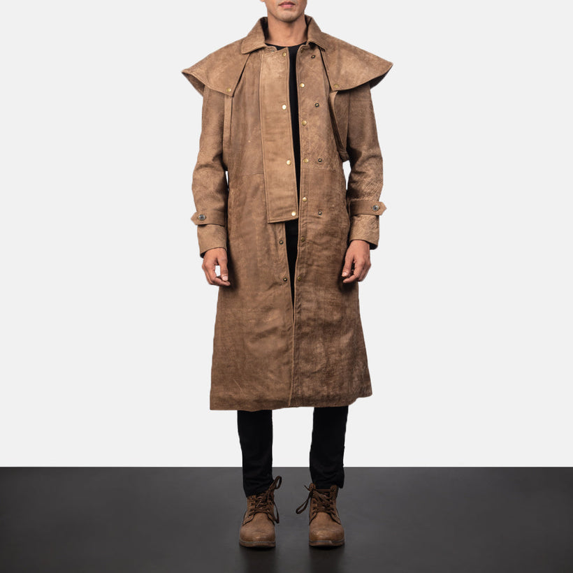 Maverick بني Leather Duster رجالي