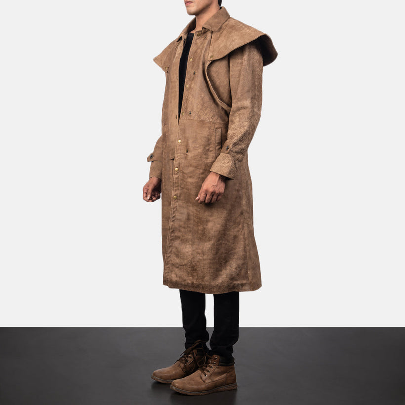 Maverick بني Leather Duster رجالي