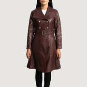 
Missoni عنابي معطف ترنش جلد نسائي in Maroon Sheepskin Leather - عرض أمامي وقَصّة مفصلة أنيقة | شراء أونلاين عبر المتجر الرسمي