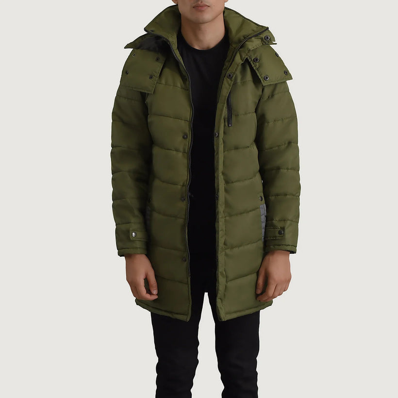Moore أخضر Hooded Parka رجالي