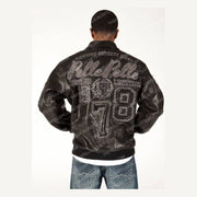 
Encrusted Varsity جاكيت جلد نسائي