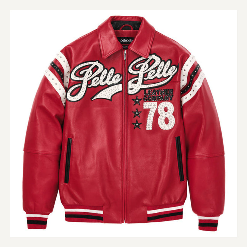 Varsity جاكيت جلد نسائي