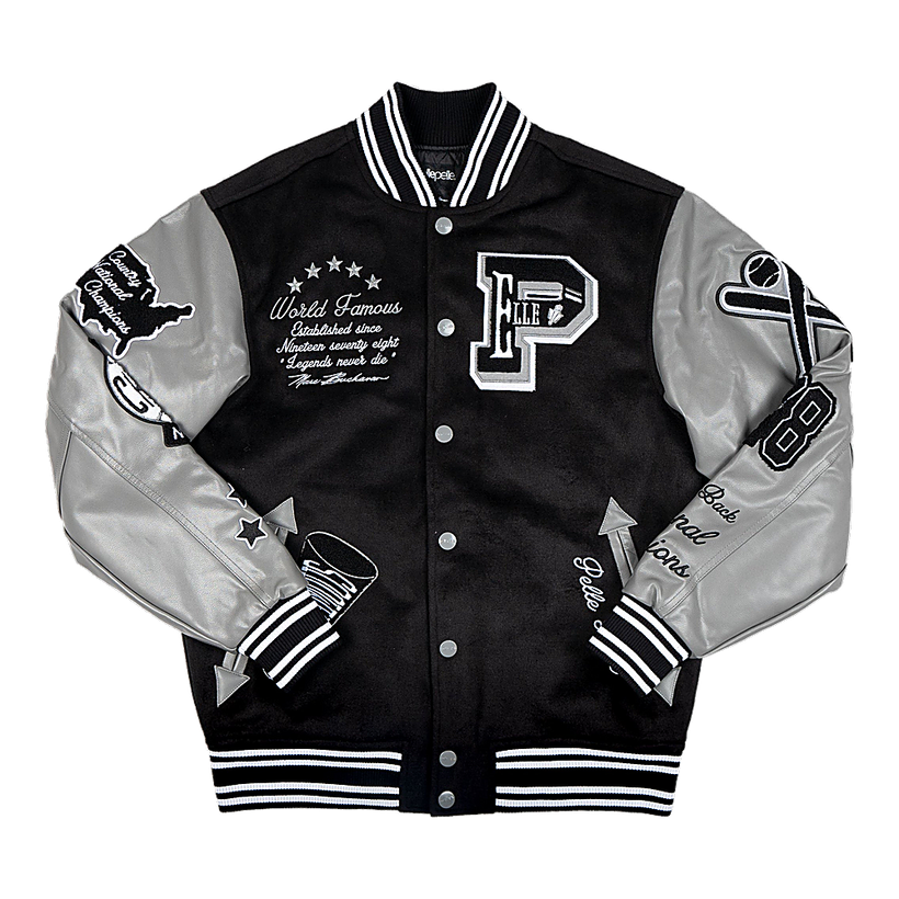 World Famous Varsity جاكيت جلد نسائي