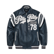 
Encrusted Varsity جاكيت جلد (Navy) نسائي