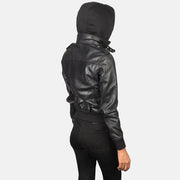 Roslyn Hooded جاكيت بومبر جلد نسائي – alternate product view 5