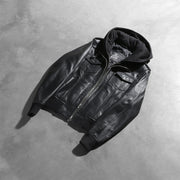 Roslyn Hooded جاكيت بومبر جلد نسائي – alternate product view 8