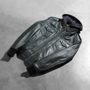 Roslyn Hooded جاكيت بومبر جلد نسائي – alternate product view 8
