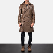 
Royson بني Leather Duster معطف جلد فاخر رجالي in Mocha Brown Calfskin Leather - عرض أمامي وقَصّة مفصلة أنيقة | شراء أونلاين عبر المتجر الرسمي