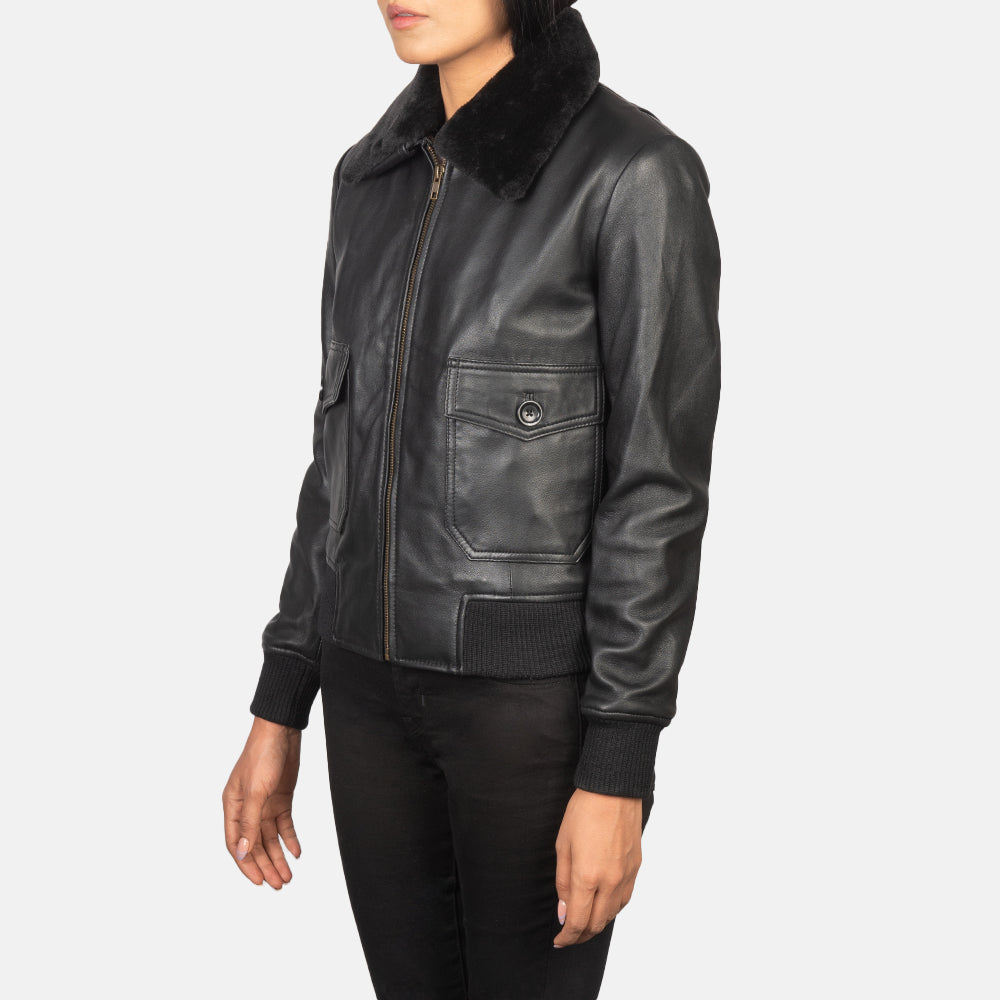 Stella G-1 جاكيت بومبر جلد نسائي – alternate product view 2