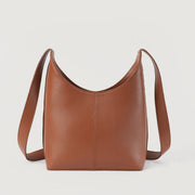 
تفاصيل مقربة of Classic Collar & Heavy-Duty Zipper Hardware on The Stefani Brown Leather Hobo Bag For Women