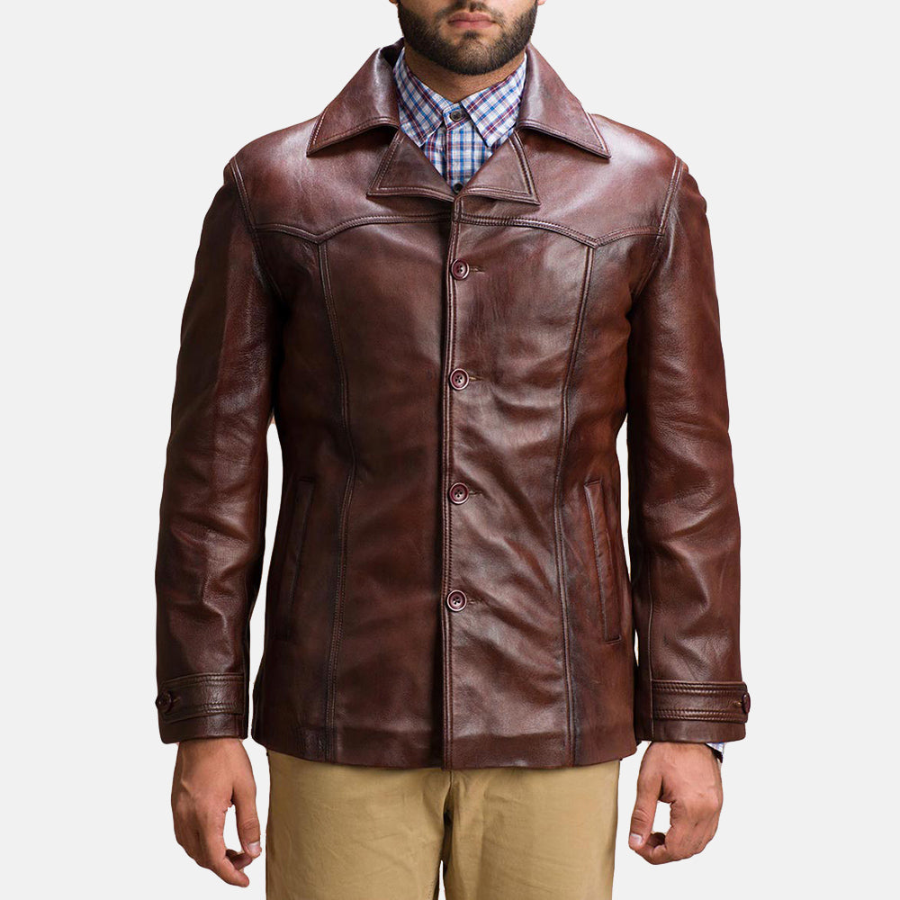 
Vincent Alley بني جاكيت جلد رجالي in Brown Sheepskin Leather - عرض أمامي وقَصّة مفصلة أنيقة | شراء أونلاين عبر المتجر الرسمي