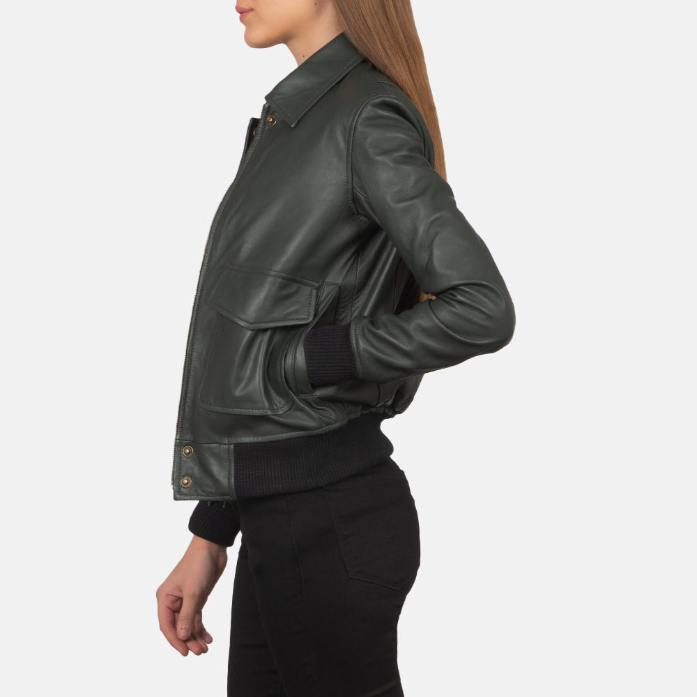 Westa A-2 جاكيت بومبر جلد نسائي – alternate product view 2