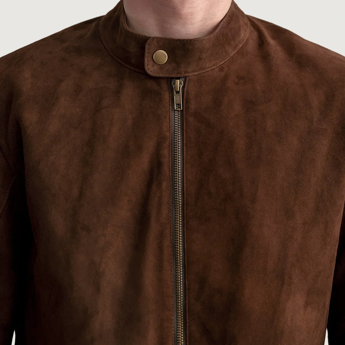 Authentic Goatskin Suede with Suede Finish Grain Texture & Heavy-Duty Seam Stitching Detail
